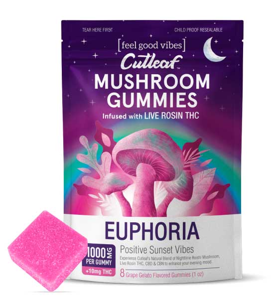 Cutleaf Euphoria Mushroom Gummies - Strawberry Gelato_greenrepubliclife.com