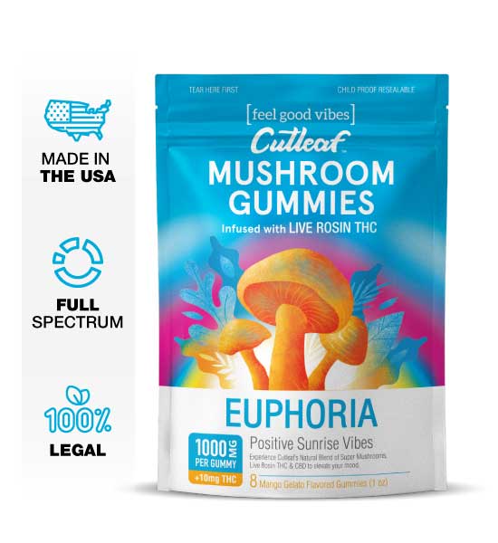 Cutleaf Mushroom Gummies - Mango Gelato flavor_greenrepubliclife.com