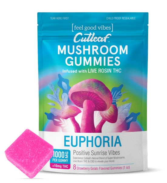 Cutleaf Euphoria Mushroom Gummies - Strawberry Gelato_greenrepubliclife.com