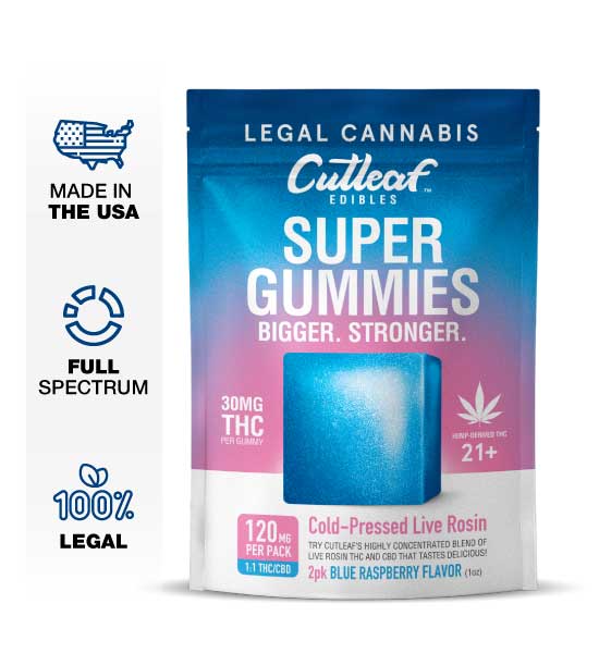 Cutleaf Super Gummies - Blue Raspberry flavor_greenrepubliclife.com