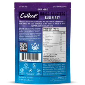 Cutleaf Gummies Indica Gummy Clusters - Blueberry Flavor- greenrepubliclife