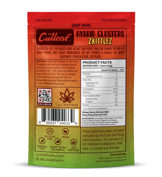 Cutleaf Edibles Hybrid Cluster CBD Gummy - Green Republic